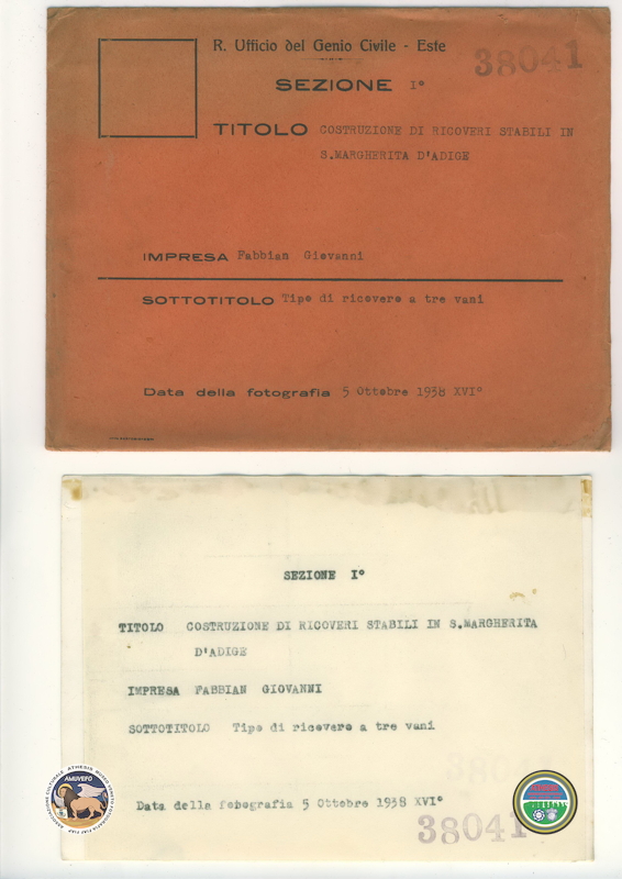 1938 10 05 Santa Margherita d&#039;Adige COSTRUZIONE RICOVERI id_38041 2 retro